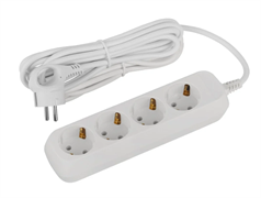 UDL-10-450-E  Удлинитель электрический ЭРА Greenline 4 розетки с заземлением 5м ПВС 3x0,75мм2 Б0065060