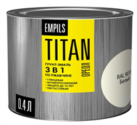 Грунт-эмаль по ржавчине ОРЕОЛ TITAN белый RAL 9010 0,4л (12шт) 89260
