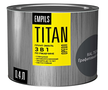 Грунт-эмаль по ржавчине ОРЕОЛ TITAN графитовый серый RAL 7024 0,4л (8шт) 89262