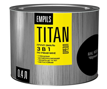 Грунт-эмаль по ржавчине ОРЕОЛ TITAN черный RAL 9005 0,4л (8шт) 89274
