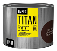 Грунт-эмаль по ржавчине ОРЕОЛ TITAN шоколадно-коричнев. RAL 8017 0,4л (8шт) 89268