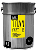 Грунт-эмаль по ржавчине ОРЕОЛ TITAN чёрный RAL 9005 5 л/4,7кг  89275