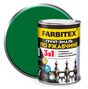 Грунт-эмаль по ржавчине 3в1  0,8кг зеленый FARBITEX 4300013918