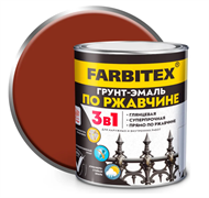 Грунт-эмаль по ржавчине 3в1  1,8кг красно-коричневый FARBITEX 4300013975