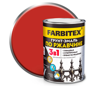 Грунт-эмаль по ржавчине 3в1  0,8кг красный FARBITEX 4300013916