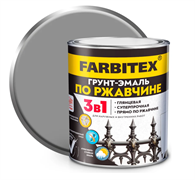 Грунт-эмаль по ржавчине 3в1  1,8кг светло-серый RAL 7004  FARBITEX 4300013980
