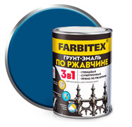 Грунт-эмаль по ржавчине 3в1  0,8кг синий FARBITEX 4300013923