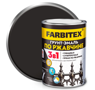 Грунт-эмаль по ржавчине 3в1  0,8кг черный FARBITEX 4300013913