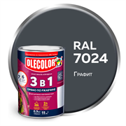 Грунт-эмаль по ржавчине 3в1  0,9кг графит RAL 7024 Olecolor 4300014024