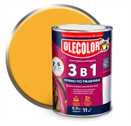 Грунт-эмаль по ржавчине 3в1  0,9кг желтый Olecolor 4300005931