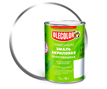 Эмаль акриловая  0,9 кг полуглянц. белая "OLECOLOR"  (8шт/уп)  4300017086