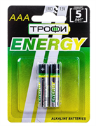 Элемент питания Трофи LR03-2BL ENERGY Alkaline (АА, пальчиковые) (2шт/уп) Б0017043