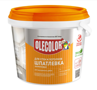 Шпатлевка акриловая для стен и потолков  0.9 кг OLECOLOR (12шт/уп) 4300000915