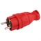 Вилка V8-RED-IP44 ЭРА каучуковая з/з прямая 16A IP44 красная - фото 28106