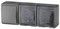 11-7403-03 ЭРА Блок две розетки+выключатель IP54,16АХ(10АХ)-250В, ОУ, Эра Эксперт, серый - фото 29377