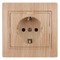 1-202-11  Intro Розетка 2P+E Schuko, 16А-250В, IP20, СУ, Plano, сосна - фото 44548