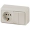 2-702-02 Intro Блок розетка+выкл. двойной гориз., 10(16)А-250В, IP20, ОУ, Quadro, сл.кость Под заказ - фото 47444