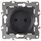 12-2105-05 ЭРА Розетка 2P,16A-250В, IP20, Эра12, антрацит  Б0018258