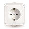 Розетка одноместная "UNIVersal" серия "Клио", IP44, с/з, о/у, 16А, 220В, белая (еврослот) К2228
