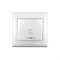 Кнопка звонка с символом и подсветкой "UNIVersal" серия "Севиль", с/у, 10А, 220В, белая (еврослот) С0126