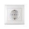 Розетка одноместная "UNIVersal" серия "Севиль" с/з, с/у, з/ш, 16А, 220В, белая (еврослот) С0049