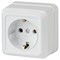 2-202-01 Intro Розетка 2Р+E Schuko, 16АХ-250В, ОУ, Quadro, белый (одноместная с заземлением) Б0053783