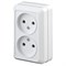 2-203-01 Intro Розетка 2Рх2, 16А-250В, ОУ, Quadro, белый (двухместная) Б0053792