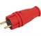 Вилка Vх10-R-IP44 ЭРА каучуковая c/з 16А IP44 прямая красная Б0055415