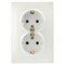 1-205-06  Intro Розетка 2X2P+E Schuko, 16А-250В, IP20, СУ, Plano, перламутр Б0053920