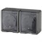 11-2403-03 ЭРА Розетка 2х2P+E IP54,16АХ-250В, ОУ, Эра Эксперт, серый (двухместная с заземлением) Б0020717