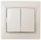 1-104-02 Intro Выключатель двойной, 10А-250В, IP20, СУ, Plano, сл.кость (10/200/2400) Под заказ Б0027602