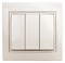 1-106-02 Intro Выключатель тройной, 10А-250В, IP20, СУ, Plano, сл.кость (10/200/2400) Под заказ Б0027606
