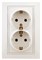 1-205-02 Intro Розетка 2X2P+E Schuko, 16А-250В, IP20, СУ, Plano, сл.кость (10/100/1200) Б0053916