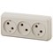 2-205-02 Intro Розетка 3х2P, 16А-250В, IP20, ОУ, Quadro, сл.кость (10/200/2400) Под заказ Б0036142