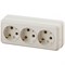 2-206-02 Intro Розетка 3х2P+E, 16А-250В, IP20, ОУ, Quadro, сл.кость (7/140/1680) Под заказ Б0053821