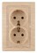 1-205-11 Intro Розетка 2X2P+E Schuko, 16А-250В, IP20, СУ, Plano, сосна Б0053922