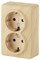 11-2205-11 ЭРА Розетка 2х2P+E Schuko, 16A-250В, IP20, ОУ, Эра Эксперт, сосна Б0020693