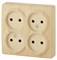 11-2210-11 ЭРА Розетка 4х2P, 16A-250В, IP20, ОУ, Эра Эксперт, сосна Б0020708