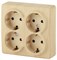 11-2211-11 ЭРА Розетка 4х2P+E Schuko со шторками, 16A-250В, IP20, ОУ, Эра Эксперт, сосна Б0020711