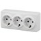 11-2208-01 ЭРА Розетка 3х2P+E Schuko,16АХ-250В, ОУ, Эра Эксперт, белый (трехместная с заземлением) Б0020700