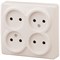 11-2210-01 ЭРА Розетка 4х2P,16АХ-250В, ОУ, Эра Эксперт, белый (четырехместная) Б0020706