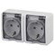 11-2403-01 ЭРА Розетка 2х2P+E IP54,16АХ-250В, ОУ, Эра Эксперт, белый (двухместная с заземлением) Б0020716