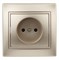 1-201-04 Intro Розетка 2P, 16А-250В, IP20, СУ, Plano, шампань Б0053865