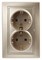 1-205-04  Intro Розетка 2X2P+E Schuko, 16А-250В, IP20, СУ, Plano, шампань Б0053918