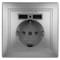 1-410-03 Intro Розетка+USB, IP20, СУ, Plano, алюминий Под заказ Б0043249