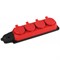 Колодка K-4e-RED-IP44 ЭРА каучуковая с/з 4гн 16A IP44 красная Б0044553