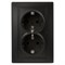 1-205-05  Intro Розетка 2X2P+E Schuko, 16А-250В, IP20, СУ, Plano, антрацит Б0053919