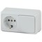 2-701-01 Intro Блок розетка+выкл.гориз., 10(16)А-250В, IP20, ОУ, Quadro, белый Б0053864