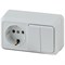 2-702-01 Intro Блок розетка+выкл.двойной гориз., 10(16)А-250В, IP20, ОУ, Quadro, белый Б0053873