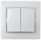 1-104-01 Intro Выключатель двойной, 10АХ-250В, СУ, Plano, белый Б0053758